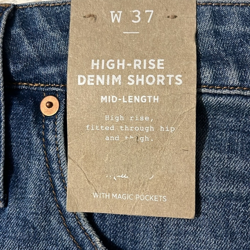 Madewell High- Rise Denim Shorts Mid- Length Size 37 NWT - Picture 3 of 11